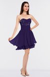 ColsBM Makenna Royal Purple Glamorous A-line Strapless Sleeveless Mini Beaded Bridesmaid Dresses