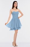 ColsBM Makenna Sky Blue Glamorous A-line Strapless Sleeveless Mini Beaded Bridesmaid Dresses