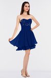 ColsBM Makenna Sodalite Blue Glamorous A-line Strapless Sleeveless Mini Beaded Bridesmaid Dresses