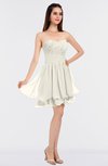 ColsBM Makenna Whisper White Glamorous A-line Strapless Sleeveless Mini Beaded Bridesmaid Dresses