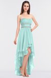 ColsBM Cynthia Blue Glass Elegant A-line Strapless Sleeveless Zip up Floor Length Bridesmaid Dresses