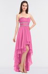 ColsBM Cynthia Carnation Pink Elegant A-line Strapless Sleeveless Zip up Floor Length Bridesmaid Dresses