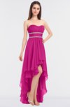 ColsBM Cynthia Hot Pink Elegant A-line Strapless Sleeveless Zip up Floor Length Bridesmaid Dresses