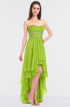 ColsBM Cynthia Lime Green Elegant A-line Strapless Sleeveless Zip up Floor Length Bridesmaid Dresses