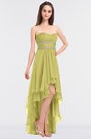 ColsBM Cynthia Muted Lime Elegant A-line Strapless Sleeveless Zip up Floor Length Bridesmaid Dresses