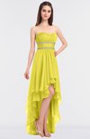ColsBM Cynthia Pale Yellow Elegant A-line Strapless Sleeveless Zip up Floor Length Bridesmaid Dresses
