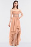ColsBM Cynthia Peach Nectar Elegant A-line Strapless Sleeveless Zip up Floor Length Bridesmaid Dresses