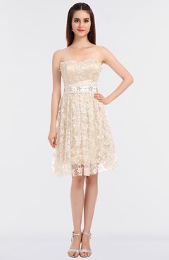 ColsBM Alani Glamorous A-line Strapless Sleeveless Zip up Knee Length Bridesmaid Dresses