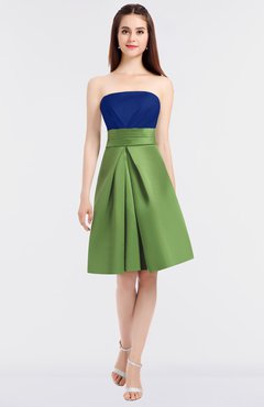 ColsBM Trinity Electric Blue Glamorous A-line Zip up Knee Length Ruching Bridesmaid Dresses