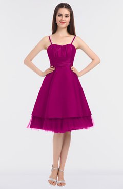 ColsBM Raelyn Hot Pink Princess Spaghetti Sleeveless Zip up Knee Length Bridesmaid Dresses