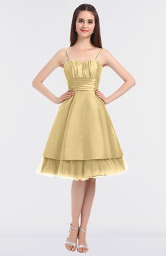 ColsBM Raelyn Light Yellow Princess Spaghetti Sleeveless Zip up Knee Length Bridesmaid Dresses