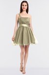 ColsBM Lucille Champagne Princess Ball Gown Asymmetric Neckline Zip up Mini Ruching Bridesmaid Dresses