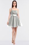 ColsBM Lucille Cloud White Princess Ball Gown Asymmetric Neckline Zip up Mini Ruching Bridesmaid Dresses