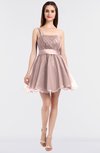 ColsBM Lucille Pastel Pink Princess Ball Gown Asymmetric Neckline Zip up Mini Ruching Bridesmaid Dresses