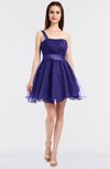 ColsBM Lucille Purple Princess Ball Gown Asymmetric Neckline Zip up Mini Ruching Bridesmaid Dresses