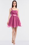 ColsBM Lucille Rose Pink Princess Ball Gown Asymmetric Neckline Zip up Mini Ruching Bridesmaid Dresses