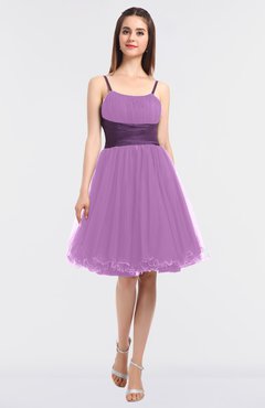 ColsBM Aryana Orchid Elegant Ball Gown Sleeveless Zip up Knee Length Ruching Bridesmaid Dresses