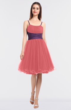 ColsBM Aryana Shell Pink Elegant Ball Gown Sleeveless Zip up Knee Length Ruching Bridesmaid Dresses