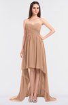 ColsBM Skye Almost Apricot Sexy A-line Strapless Zip up Sweep Train Ruching Bridesmaid Dresses