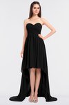 ColsBM Skye Black Sexy A-line Strapless Zip up Sweep Train Ruching Bridesmaid Dresses