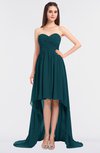 ColsBM Skye Blue Green Sexy A-line Strapless Zip up Sweep Train Ruching Bridesmaid Dresses