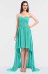 ColsBM Skye Blue Turquoise Sexy A-line Strapless Zip up Sweep Train Ruching Bridesmaid Dresses