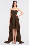 ColsBM Skye Chocolate Brown Sexy A-line Strapless Zip up Sweep Train Ruching Bridesmaid Dresses