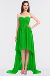 ColsBM Skye Classic Green Sexy A-line Strapless Zip up Sweep Train Ruching Bridesmaid Dresses