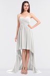 ColsBM Skye Cloud White Sexy A-line Strapless Zip up Sweep Train Ruching Bridesmaid Dresses