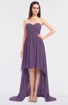 ColsBM Skye Eggplant Sexy A-line Strapless Zip up Sweep Train Ruching Bridesmaid Dresses