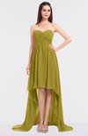 ColsBM Skye Golden Olive Sexy A-line Strapless Zip up Sweep Train Ruching Bridesmaid Dresses