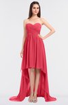 ColsBM Skye Guava Sexy A-line Strapless Zip up Sweep Train Ruching Bridesmaid Dresses