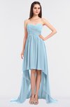 ColsBM Skye Ice Blue Sexy A-line Strapless Zip up Sweep Train Ruching Bridesmaid Dresses