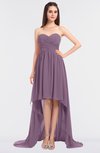 ColsBM Skye Mauve Sexy A-line Strapless Zip up Sweep Train Ruching Bridesmaid Dresses