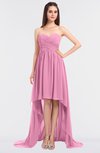 ColsBM Skye Pink Sexy A-line Strapless Zip up Sweep Train Ruching Bridesmaid Dresses