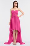 ColsBM Skye Rose Pink Sexy A-line Strapless Zip up Sweep Train Ruching Bridesmaid Dresses