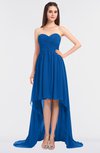 ColsBM Skye Royal Blue Sexy A-line Strapless Zip up Sweep Train Ruching Bridesmaid Dresses