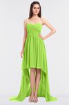 ColsBM Skye Sharp Green Sexy A-line Strapless Zip up Sweep Train Ruching Bridesmaid Dresses
