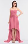ColsBM Skye Watermelon Sexy A-line Strapless Zip up Sweep Train Ruching Bridesmaid Dresses