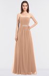 ColsBM Lexi Almost Apricot Elegant Bateau Sleeveless Zip up Floor Length Appliques Bridesmaid Dresses