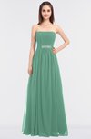 ColsBM Lexi Beryl Green Elegant Bateau Sleeveless Zip up Floor Length Appliques Bridesmaid Dresses
