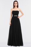 ColsBM Lexi Black Elegant Bateau Sleeveless Zip up Floor Length Appliques Bridesmaid Dresses