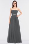 ColsBM Lexi Grey Elegant Bateau Sleeveless Zip up Floor Length Appliques Bridesmaid Dresses