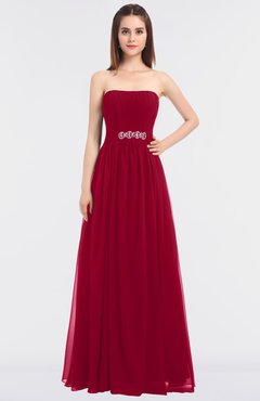 ColsBM Lexi Maroon Elegant Bateau Sleeveless Zip up Floor Length Appliques Bridesmaid Dresses
