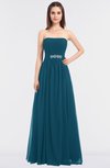 ColsBM Lexi Moroccan Blue Elegant Bateau Sleeveless Zip up Floor Length Appliques Bridesmaid Dresses