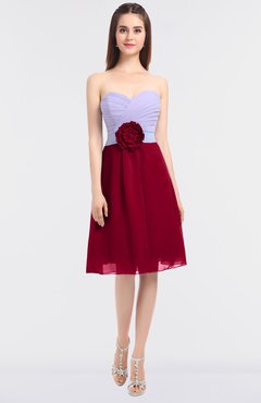 ColsBM Kadence Dark Red Modern A-line Strapless Sleeveless Flower Bridesmaid Dresses