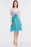 ColsBM Kadence Turquoise Modern A-line Strapless Sleeveless Flower Bridesmaid Dresses