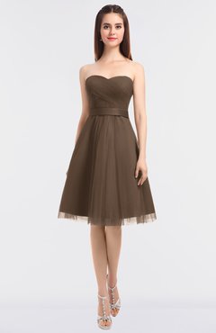 ColsBM Olivia Brown Princess A-line Strapless Knee Length Bow Bridesmaid Dresses