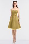 ColsBM Olivia Gold Princess A-line Strapless Knee Length Bow Bridesmaid Dresses