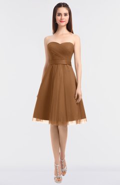 ColsBM Olivia Light Brown Princess A-line Strapless Knee Length Bow Bridesmaid Dresses